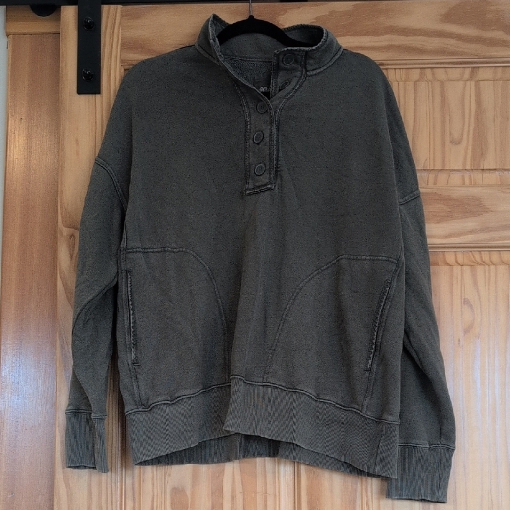 Aerie Olive Button-Up Sweater